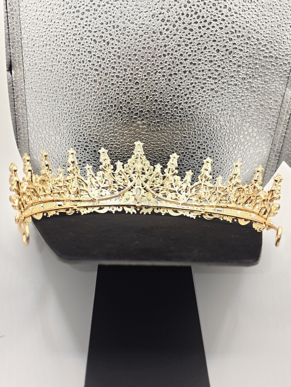 Gold Crystal Crown  Pageant Bridal Quinceañera  Sparkling Rhinestone Tiara - Picture 6 of 13